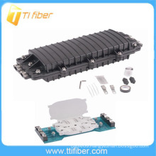 96 core Horizontal/inline type Fiber Optic Splice Closure with two inlets/outlets